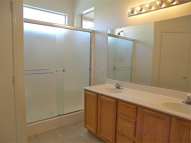 Master bathroom with double vanity